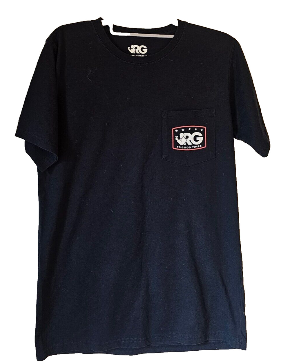 Rowdy Gentleman Reagan Bush '84 Pocket T-Shirt Small Navy Graphic Tee USA